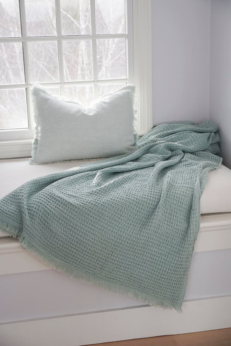 Turkish Cotton Waffle Throw, Alternate, color, Mint Green