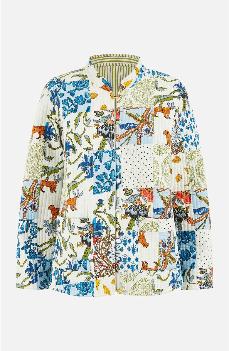 Yumi Indian Patchwork Reversible Jacket, Alternate, color, White