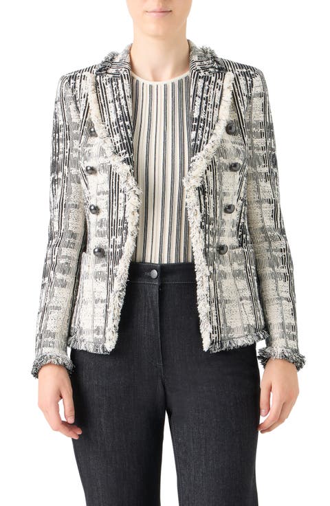 Fringed Mixed Tweed Jacket