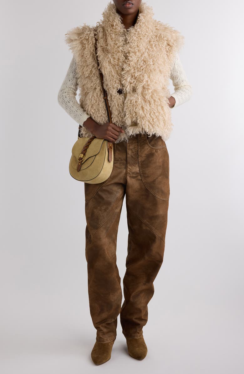 Isabel Marant Étoile Clara Faux Shearling Reversible Vest, Alternate, color,