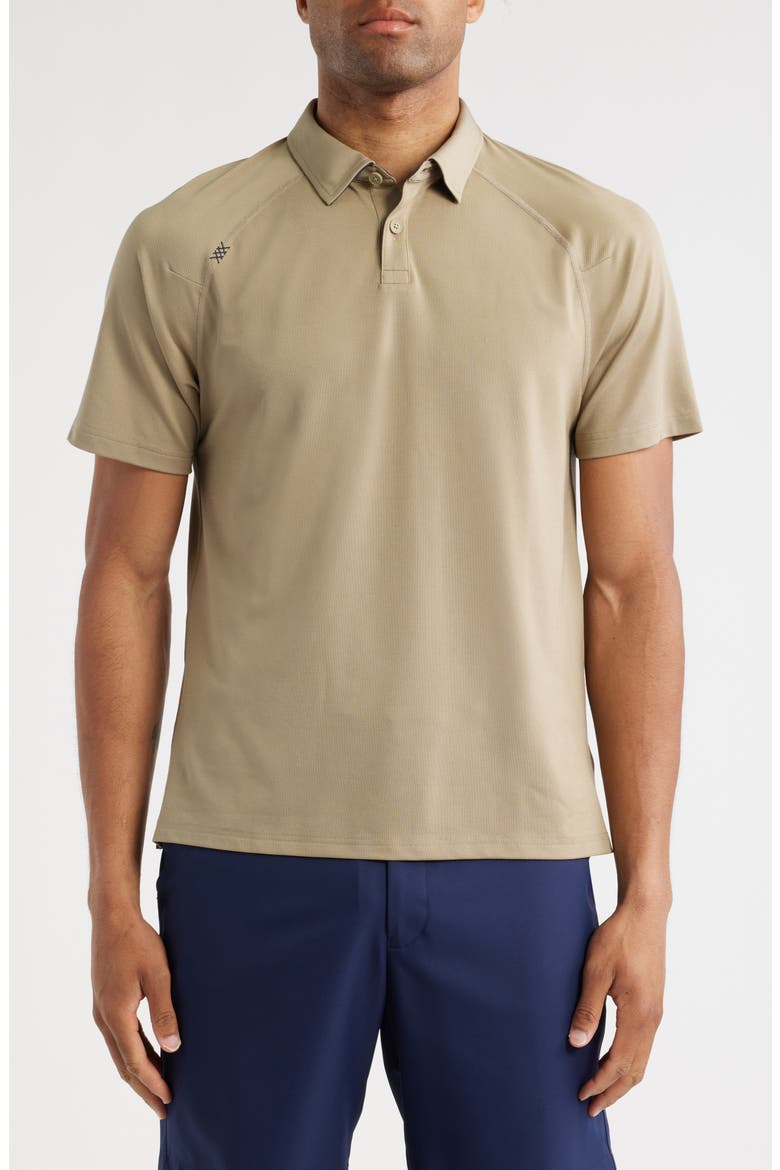 Delta Performance Piqué Polo, Main, color, TOASTED SESAME