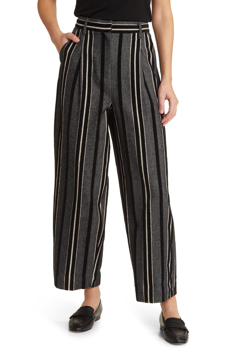 Masai Copenhagen Piedad Stripe Wide Leg Crop Cotton Pants, Main, color, 
