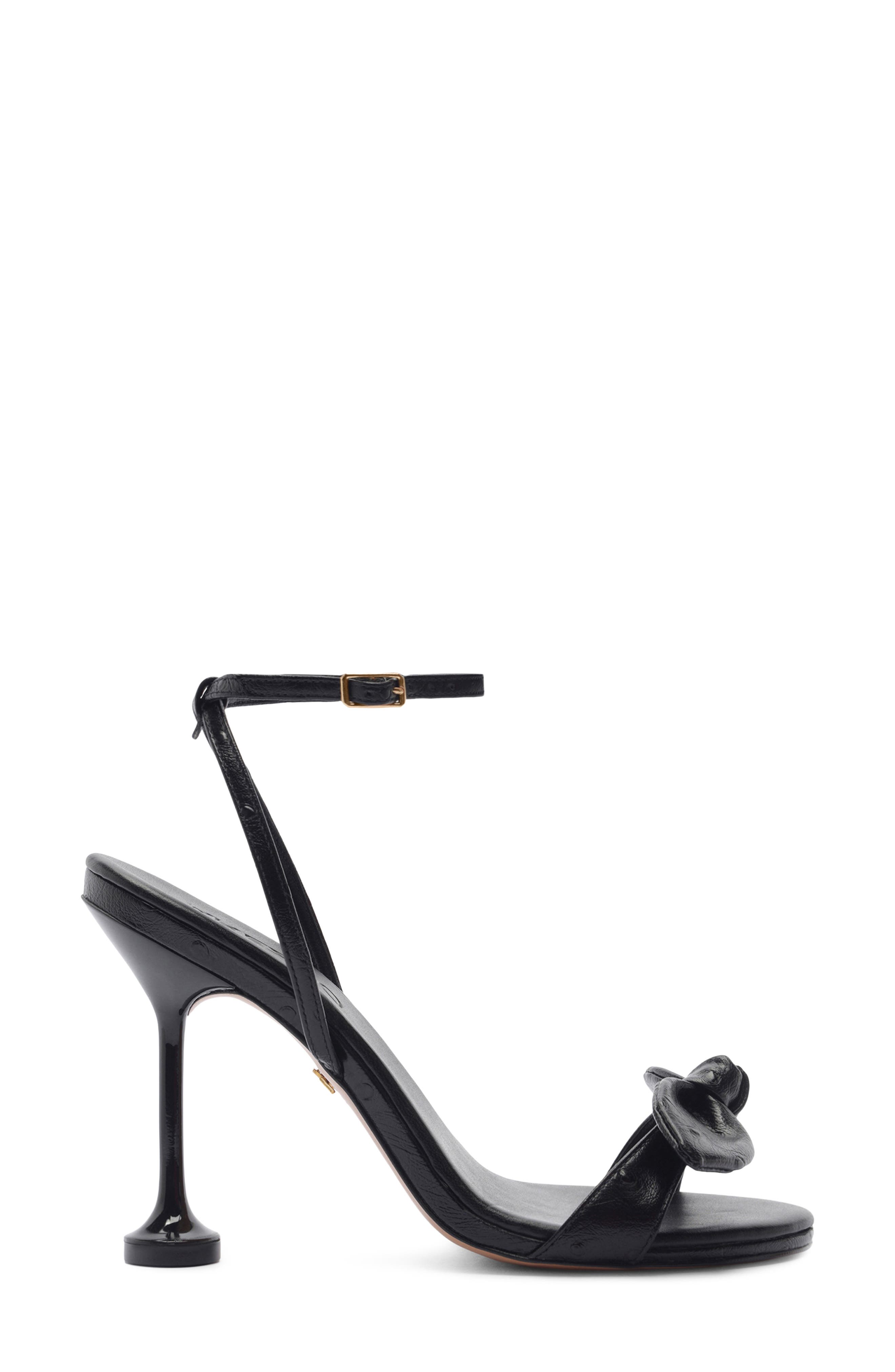 Arezzo Addie Ankle Strap Sandal, Alternate, color, Black