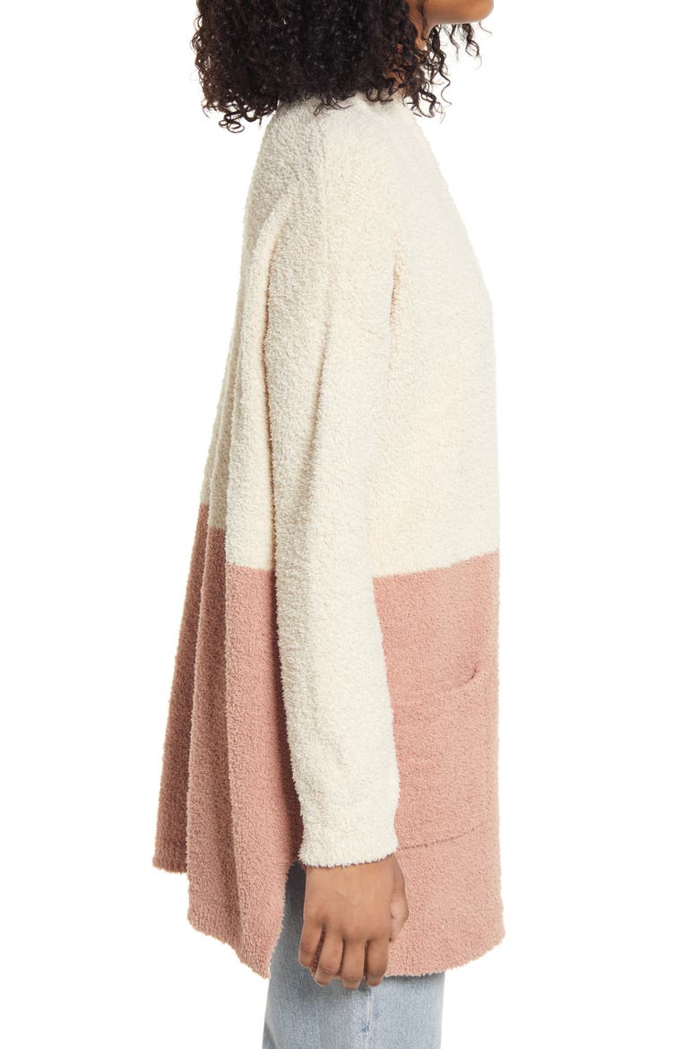 Cozy Color Block Cardigan, Alternate, color, CINNABAR/TAUPE