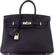 Pre-Owned Hermes Birkin Handbag Black Togo with Palladium Hardware 25