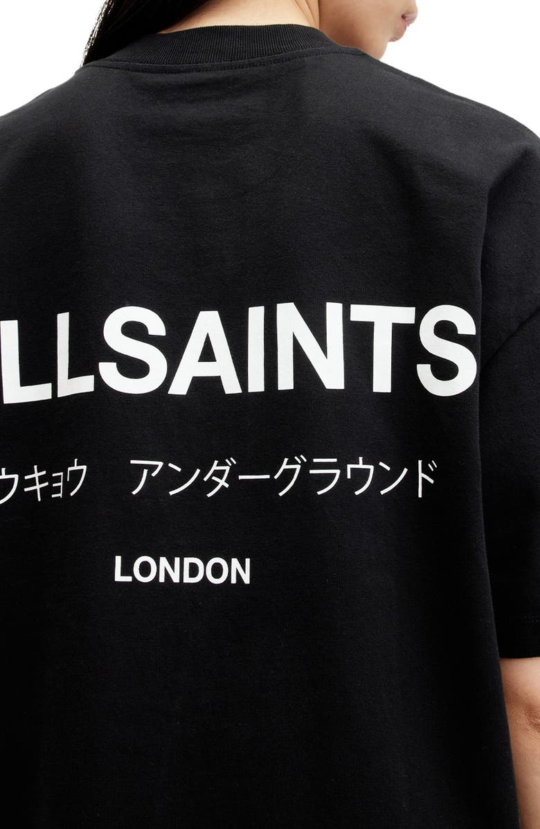 AllSaints Underground Logo Oversize Cotton Graphic T-Shirt, Alternate, color, 