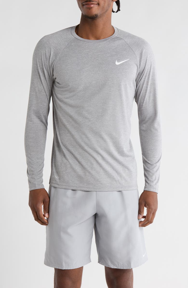 Nike Hydroguard Long Sleeve Swim Shirt, Main, color, Particle Grey