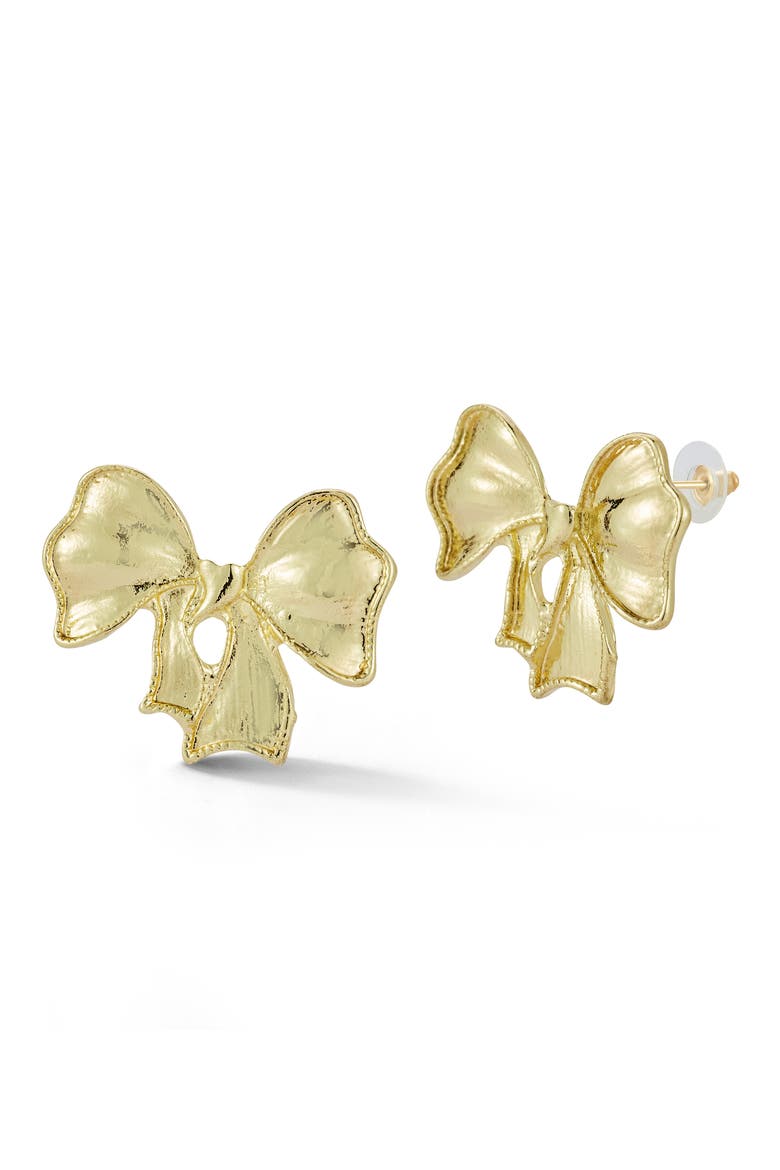 Bow Stud Earrings, Main, color, GOLD