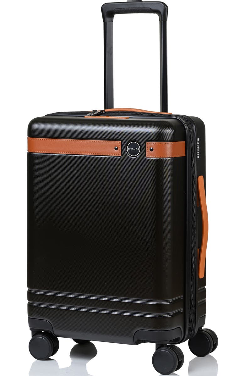CHAMPS Vintage IV Hardside Carry-On Suitcase, Main, color, Black