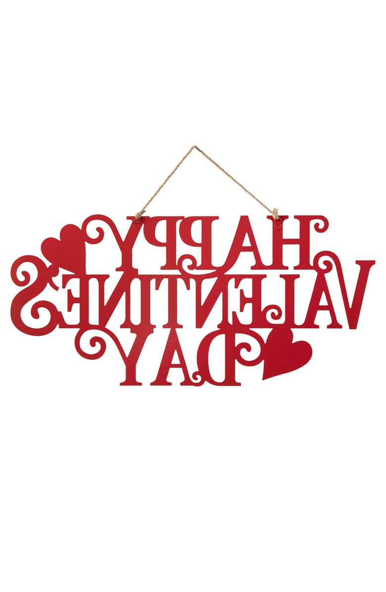 Glitzhome Metal HAPPY VALENTINE
S DAY Wall Decor, Alternate, color, Red