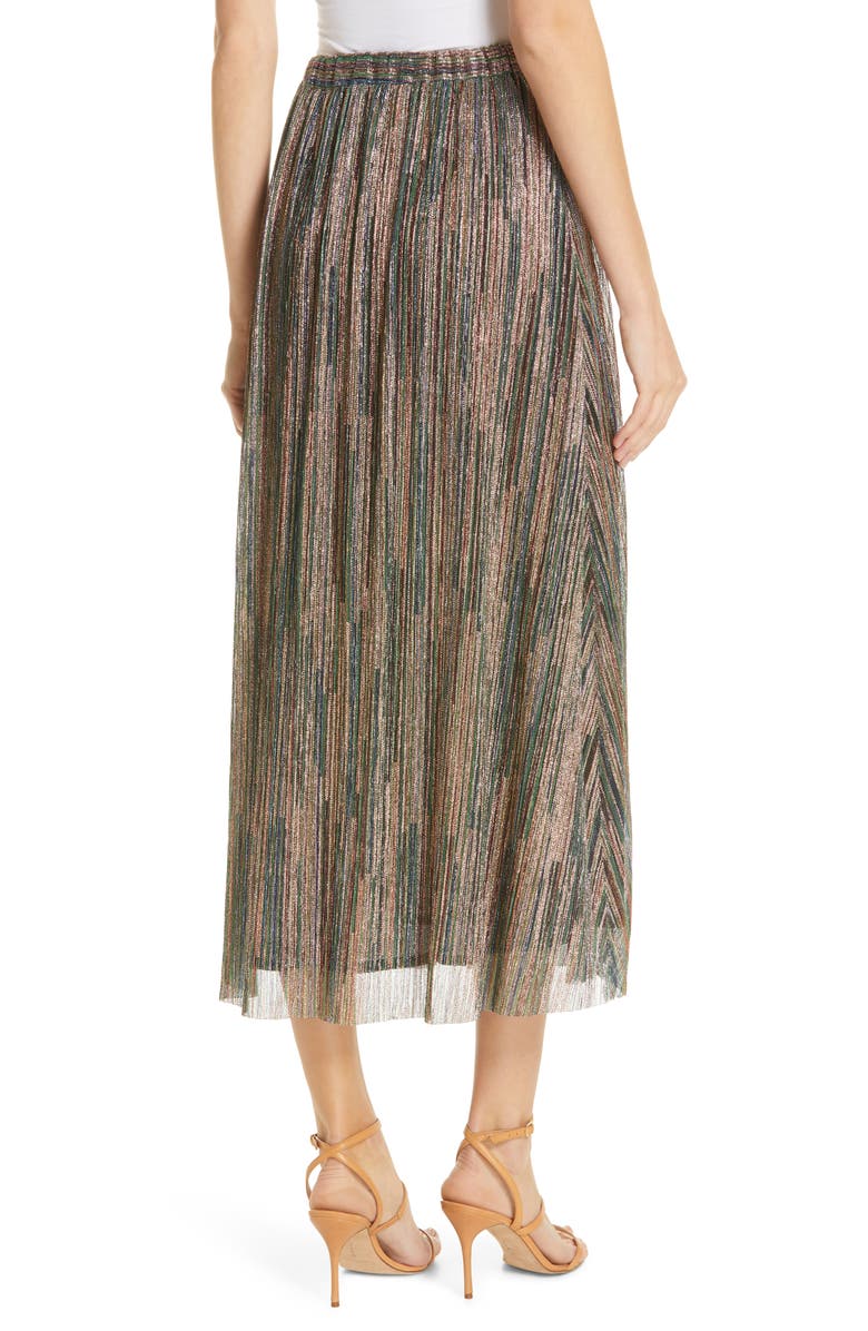 ba&sh Suzon Metallic Midi Skirt, Alternate, color,