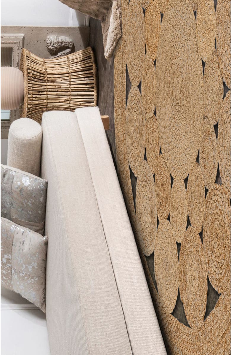JONATHAN Y Cassia Round Natural Jute Boho Circle Natural Round Area Rug, Alternate, color, Natural
