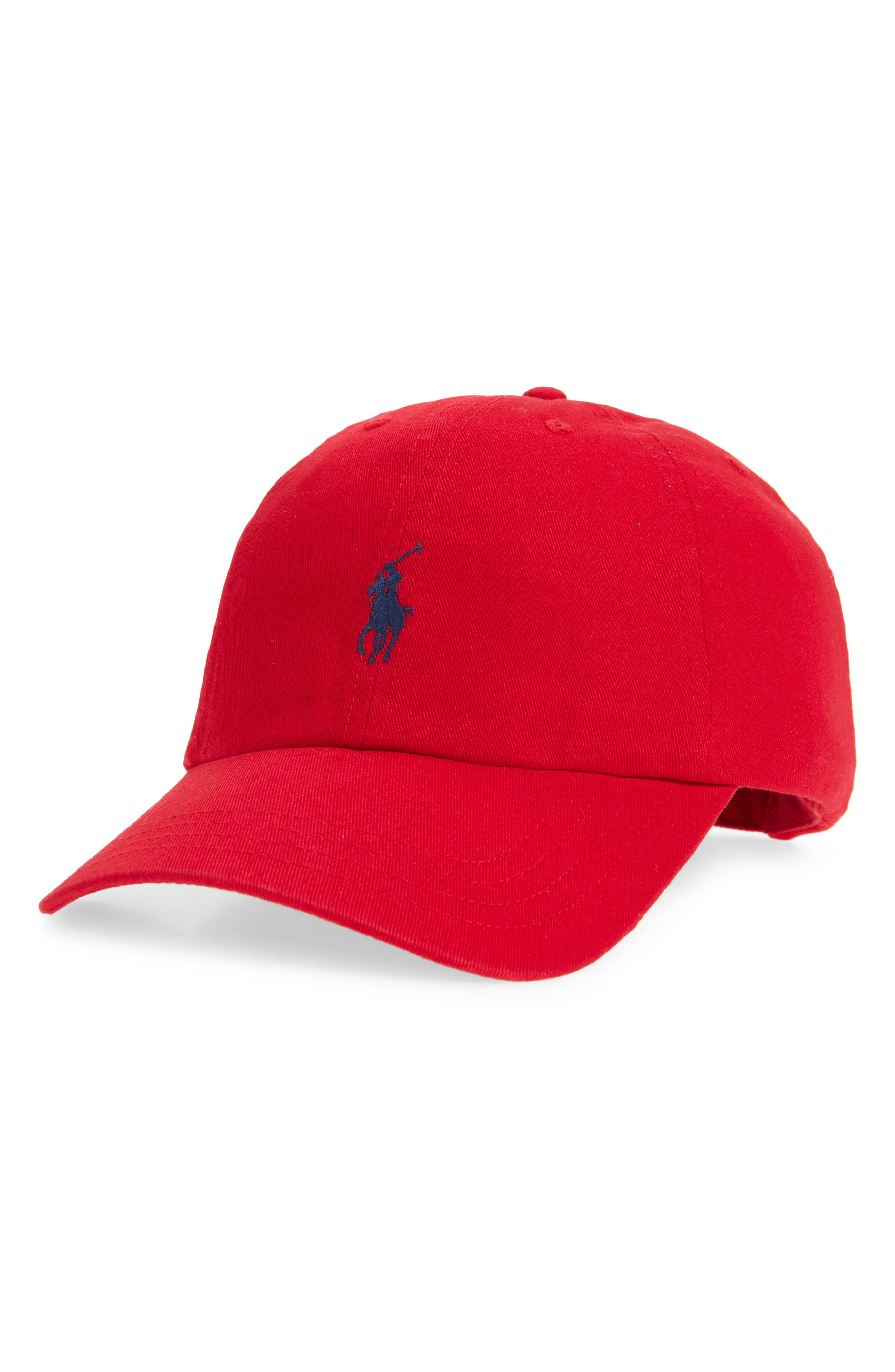 Polo Ralph Lauren Kids' Adjustable Cotton Chino Baseball Cap in Red at Nordstrom