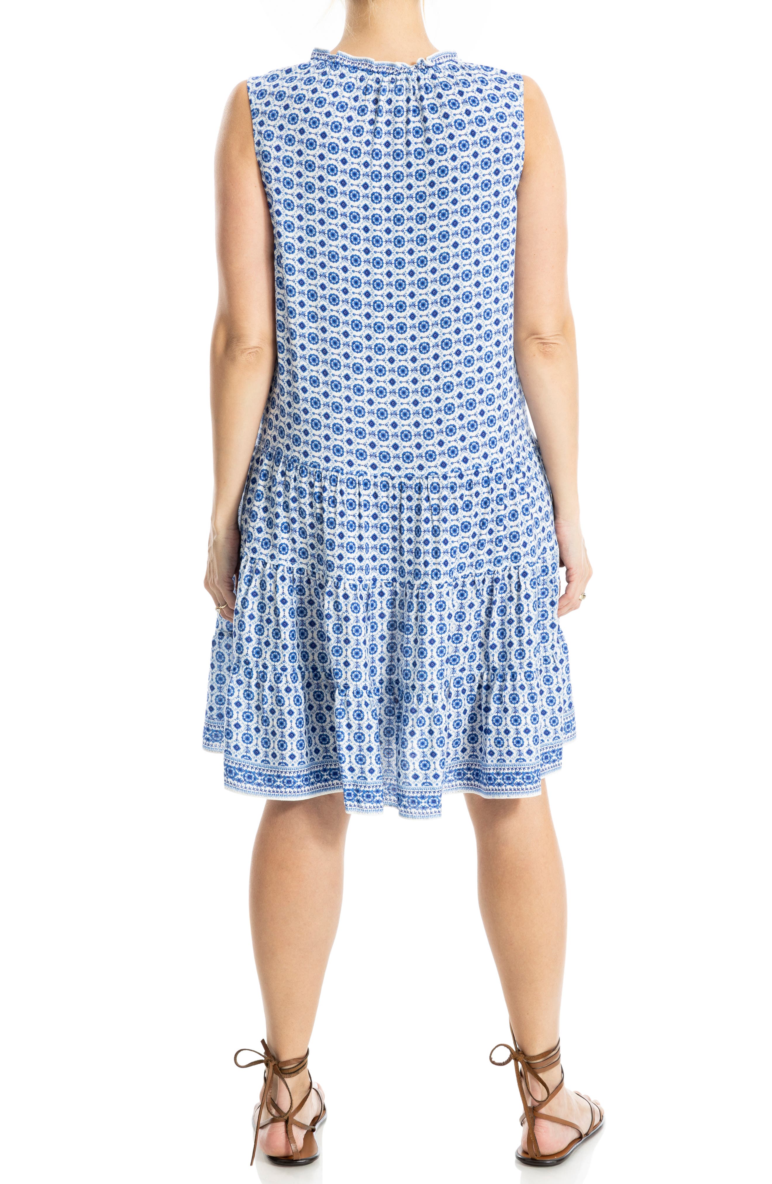 Floral Split Neck Tiered Dress - image 4