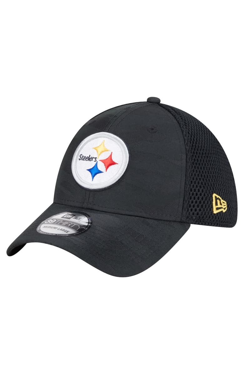 New Era Men's New Era Black Pittsburgh Steelers Active Camo 39THIRTY Flex Hat, Alternate, color, 