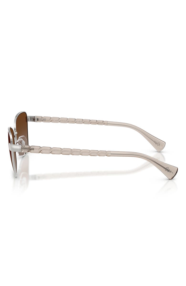 RALPH 56mm Gradient Polarized Irregular Sunglasses, Alternate, color, Shiny Silver / Gradient Brown