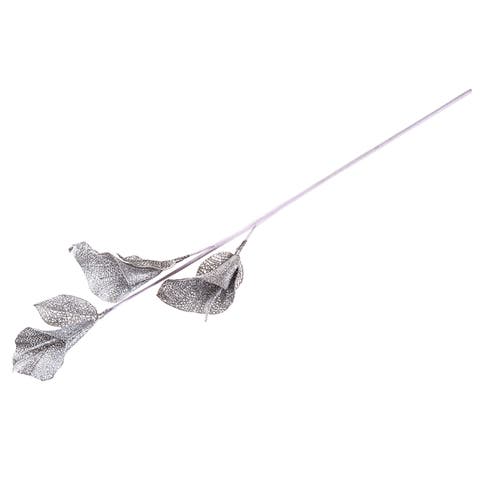Silver Glitter Calla Lilly Decorative Floal Pick