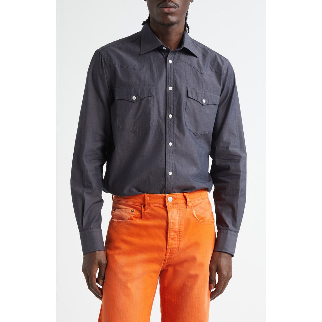 Massimo Alba Arizona Western Button-Up Shirt in Dark Blue  product