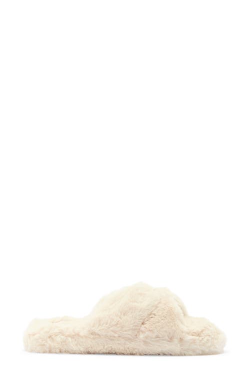 Honeydew The Knot Plush Faux Fur Slide Sandal In White