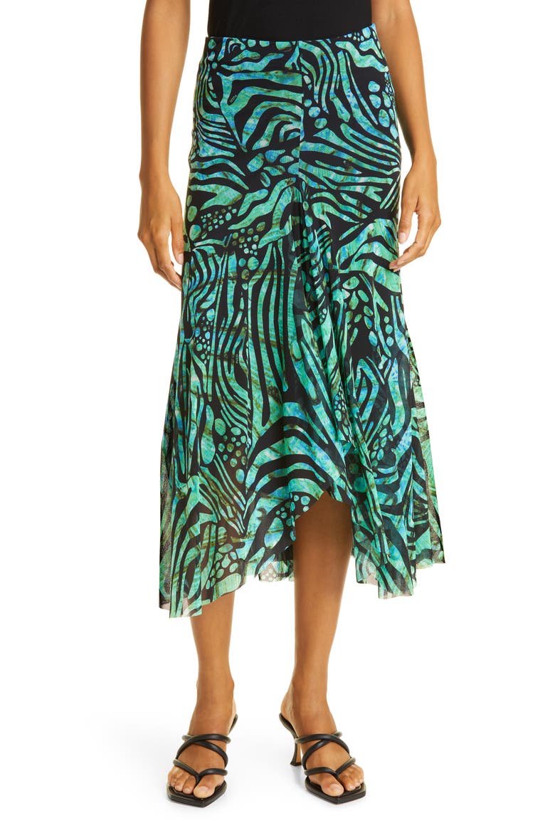 Gonna Lunga Mesh Skirt, Main, color, BILIARDO