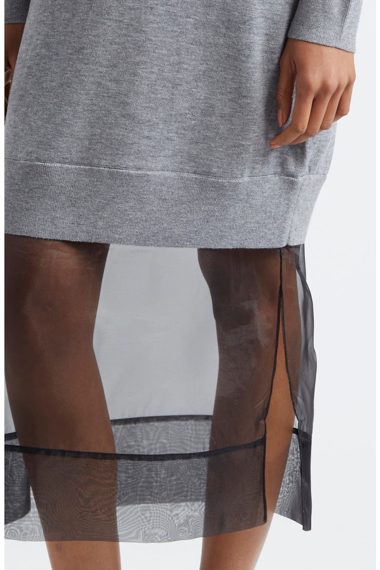 Lace Trim Wool Sweater Dress, Alternate, color, MEDIUM MELANGE GREY