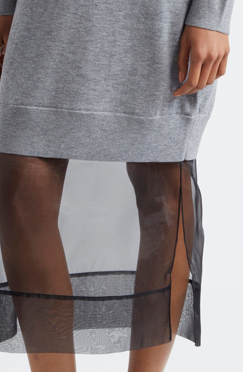 3.1 Phillip Lim Lace Trim Wool Sweater Dress, Alternate, color, 