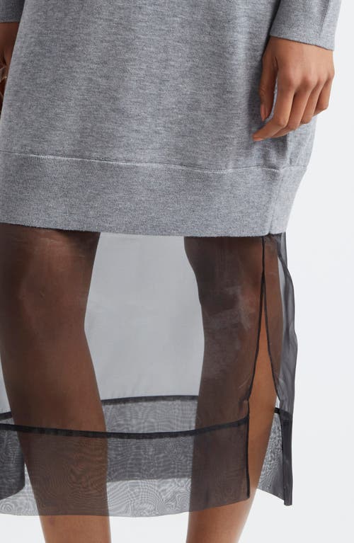 Shop 3.1 Phillip Lim Lace Trim Wool Sweater Dress In Medium Melange Grey