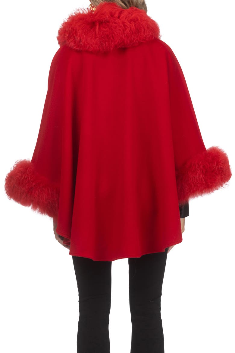 Wool And Cashmere Cape, Alternate, color, RED