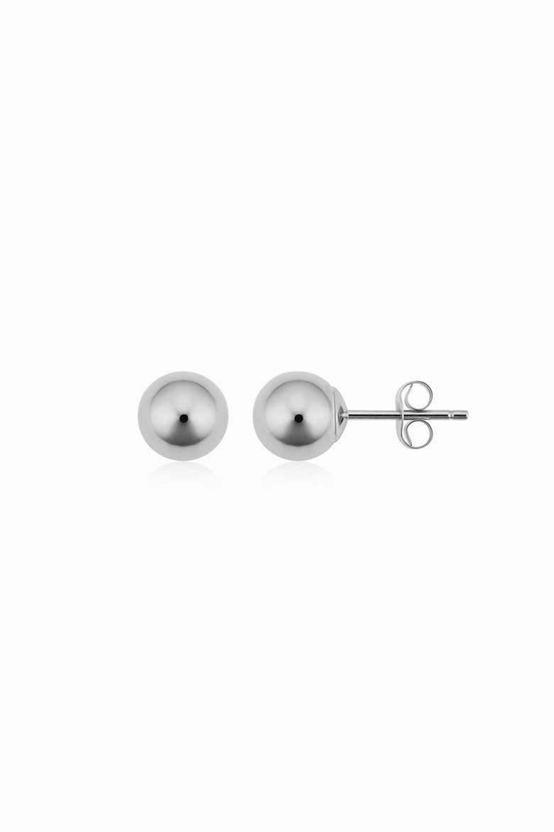 14K White Gold Have A Ball Stud Earrings, Alternate, color, White Gold