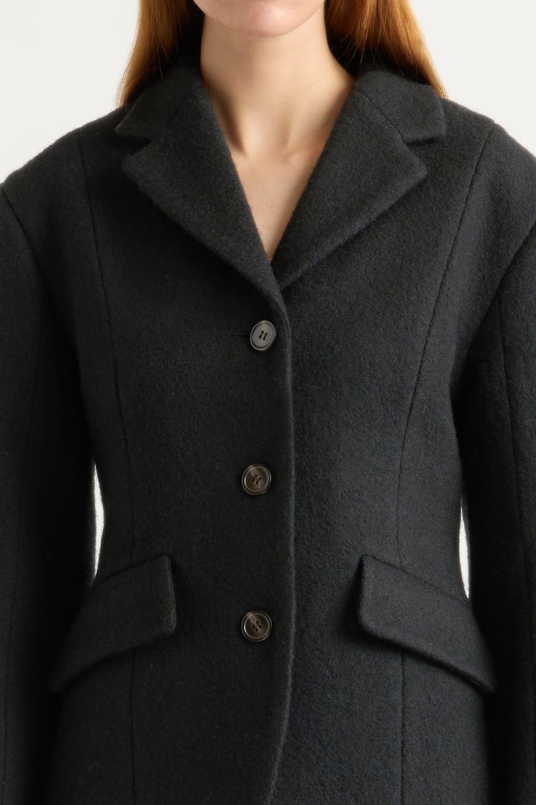 Marina Wool-Blend Sculpted Blazer, Alternate, color, Black