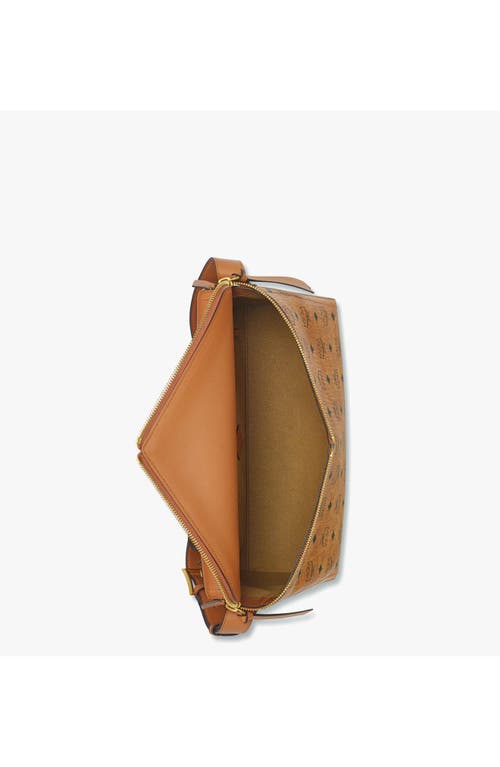 Shop Mcm Diamant 3d Shoulder Bag In Cognac