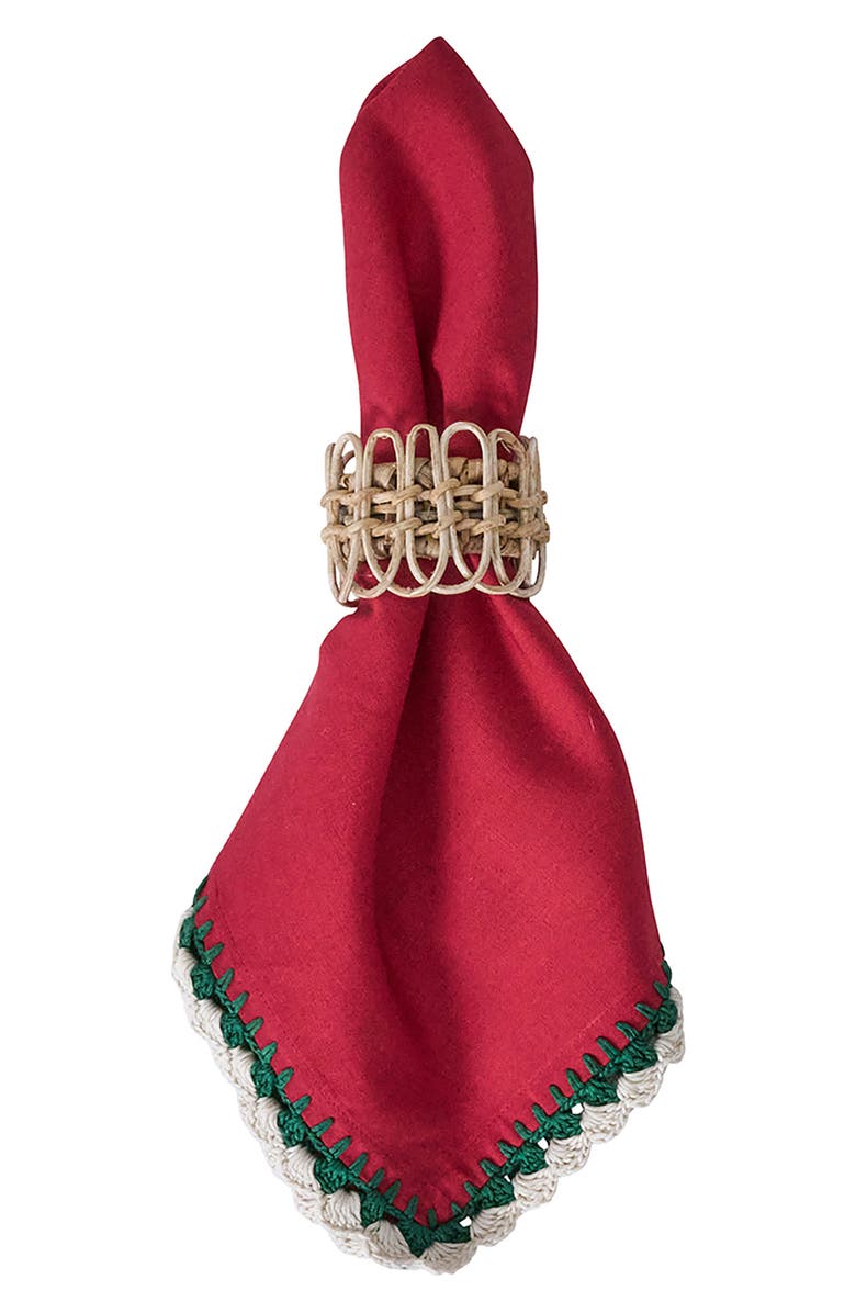 Juliska Isadora Set of 4 Napkins, Alternate, color, Red