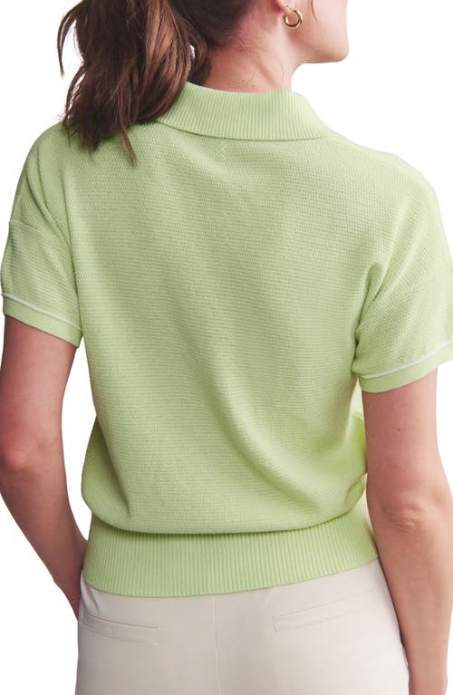 Shop Rhone Birdie Short Sleeve Polo Sweater In Lime Zest