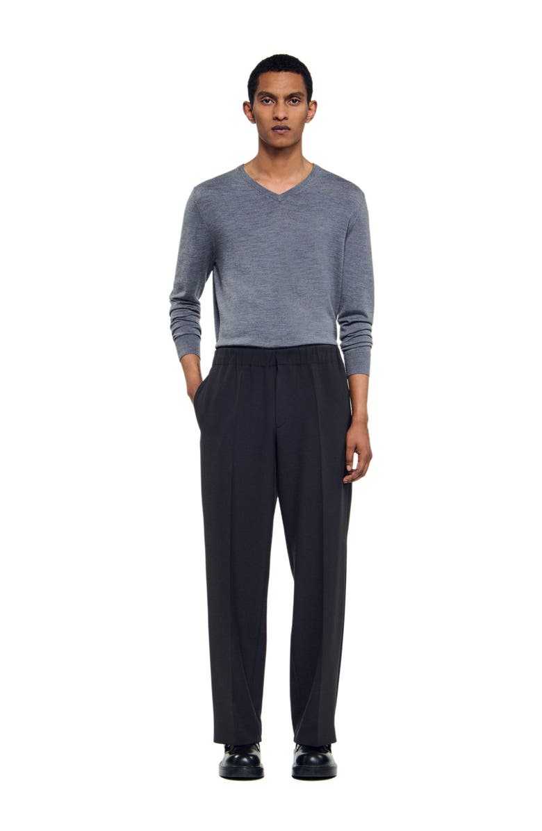 SANDRO Wide-leg trousers, Alternate, color, Dark Grey
