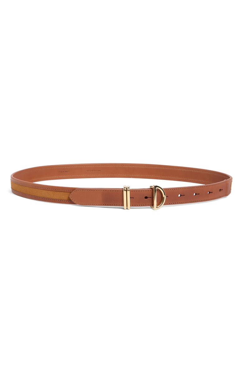 FRAME Crescent Leather Belt, Main, color, Camel Multi