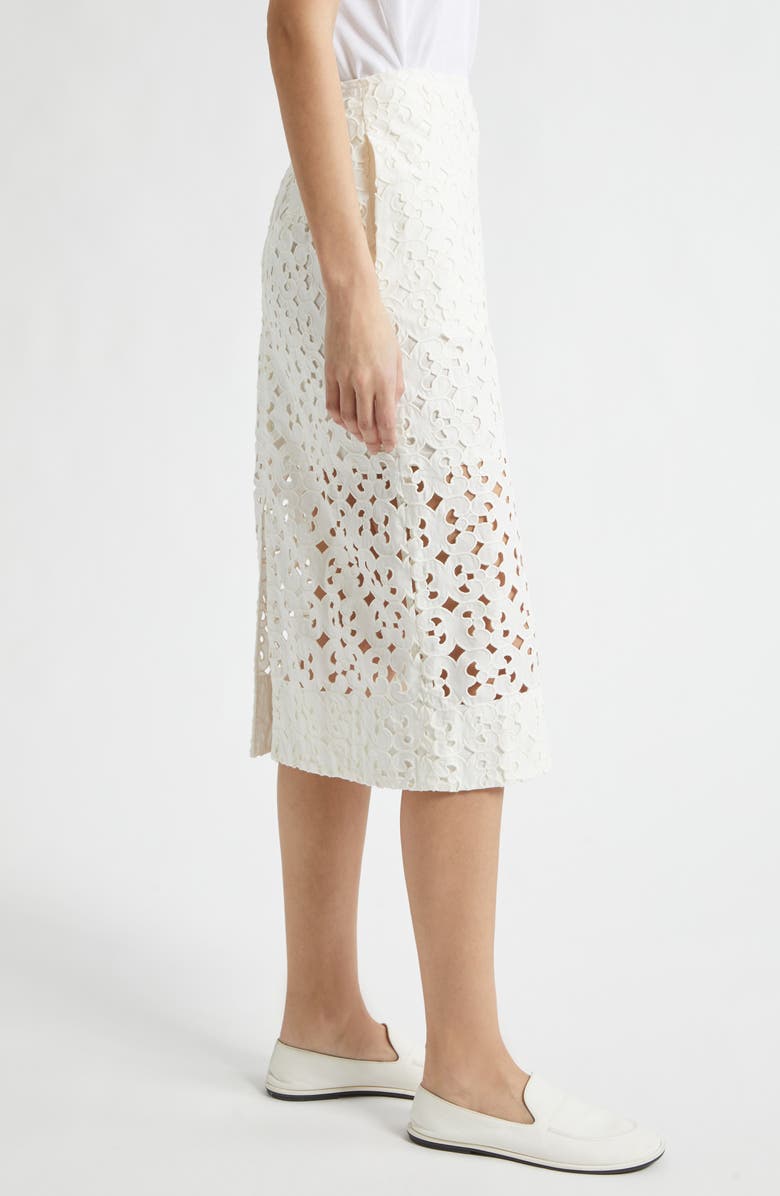 Marimekko Nokkeluus Keidas Semi Sheer Broderie Anglaise Midi Skirt, Alternate, color, Off-White