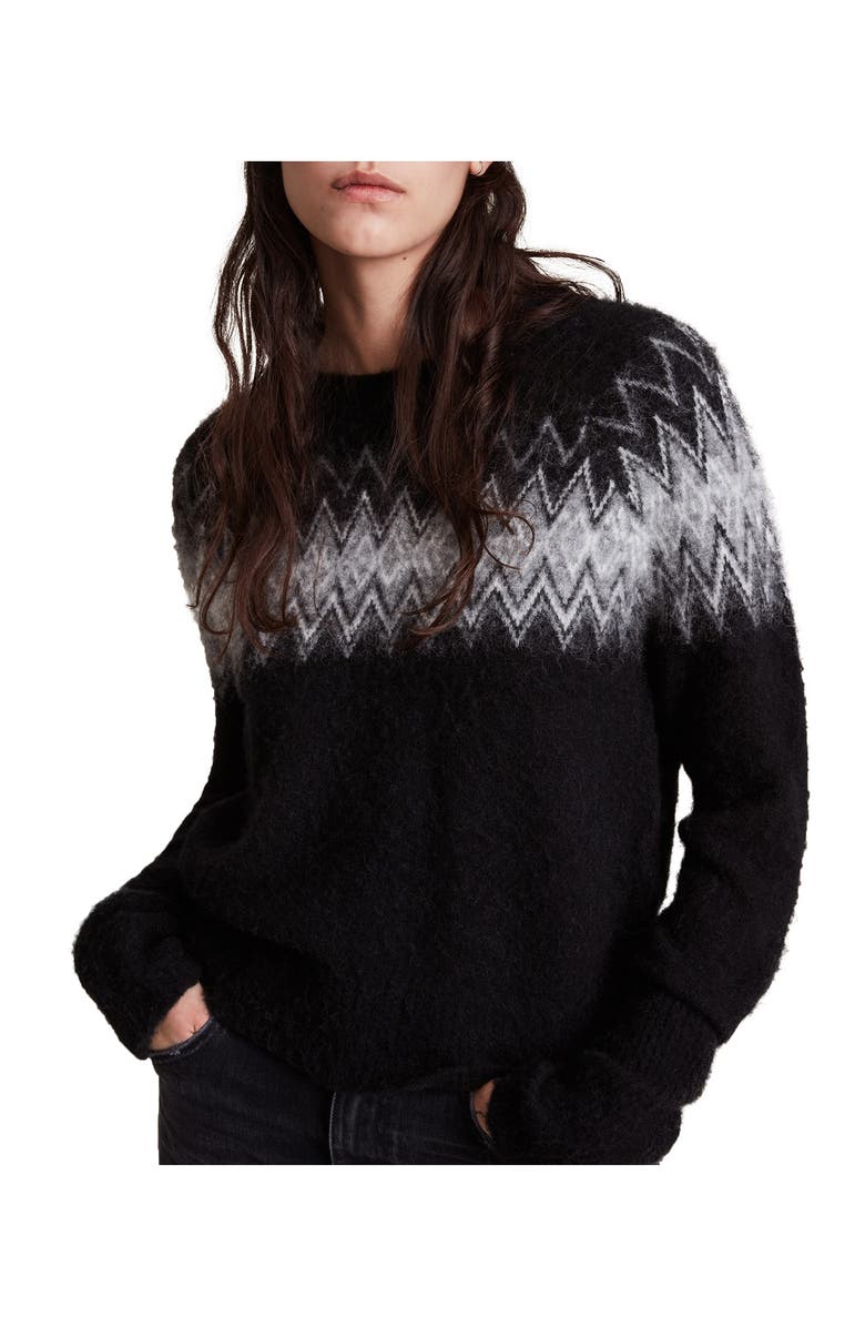 AllSaints Clyde Wool & Alpaca Sweater, Alternate, color, Black