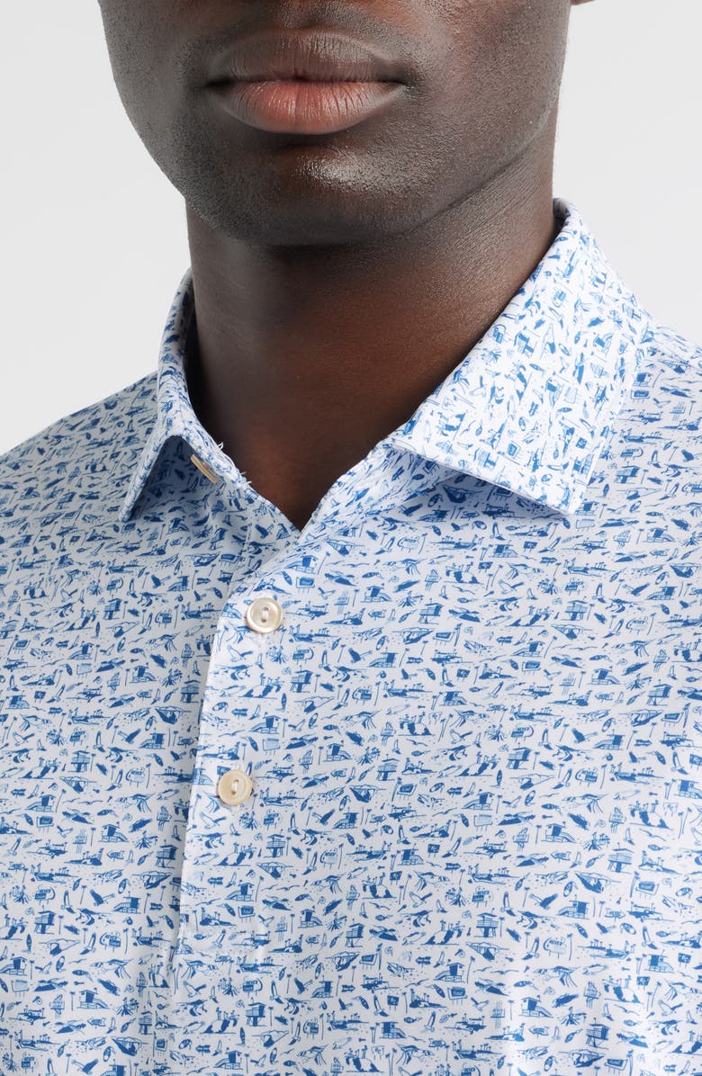 Peter Millar Coastline Performance Jersey Polo, Alternate, color, White