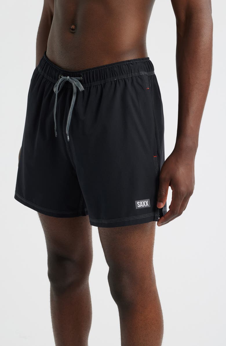 SAXX Oh Buoy 2N1 5-Inch Volley Swim Trunks, Alternate, color, Black