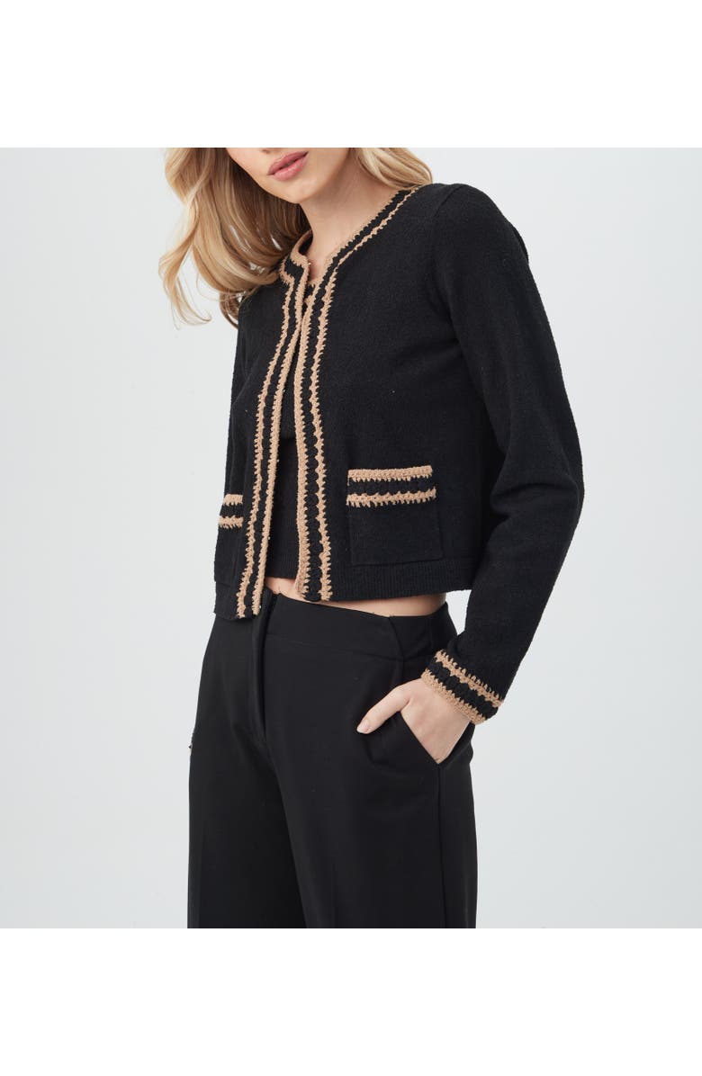 Trina Turk Sinai Cardigan, Alternate, color, Black/Camel