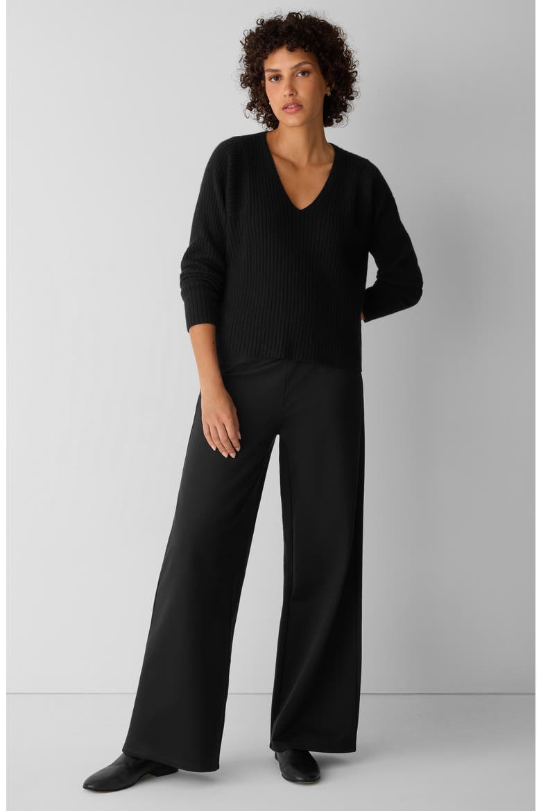 High Waist Wide Leg Pants, Alternate, color, BLACK