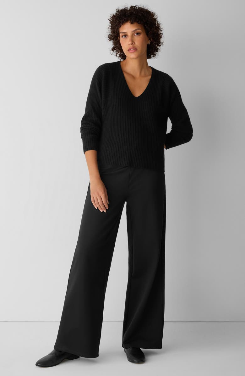 Eileen Fisher High Waist Wide Leg Pants, Alternate, color, Black
