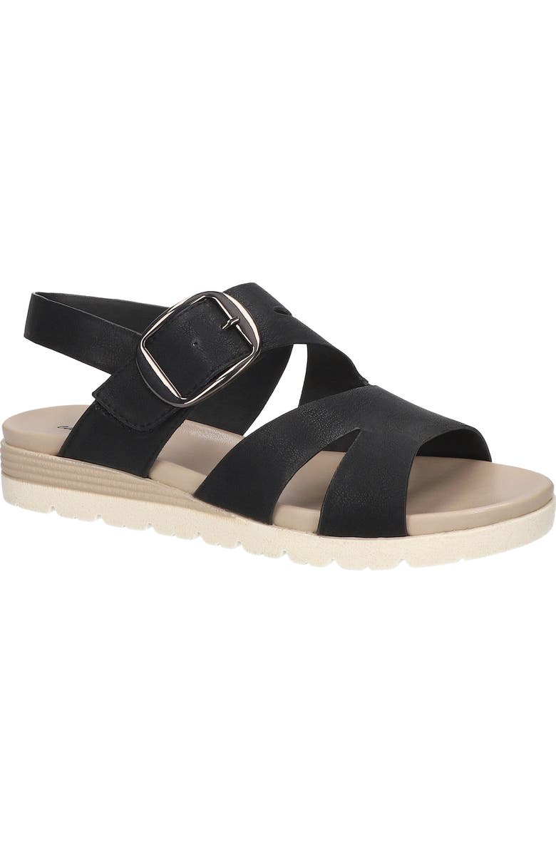 EASY STREET <p>Daydream Faux Leather Sandal (Women)</p>, Main, color, Black
