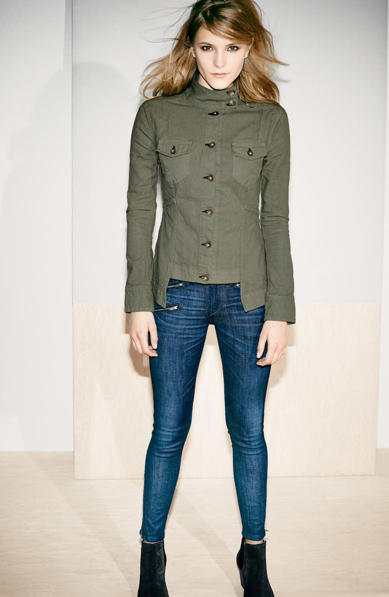 rag & bone/JEAN 'Chamberlain' Stand Collar Step Hem Jacket, Alternate, color, 