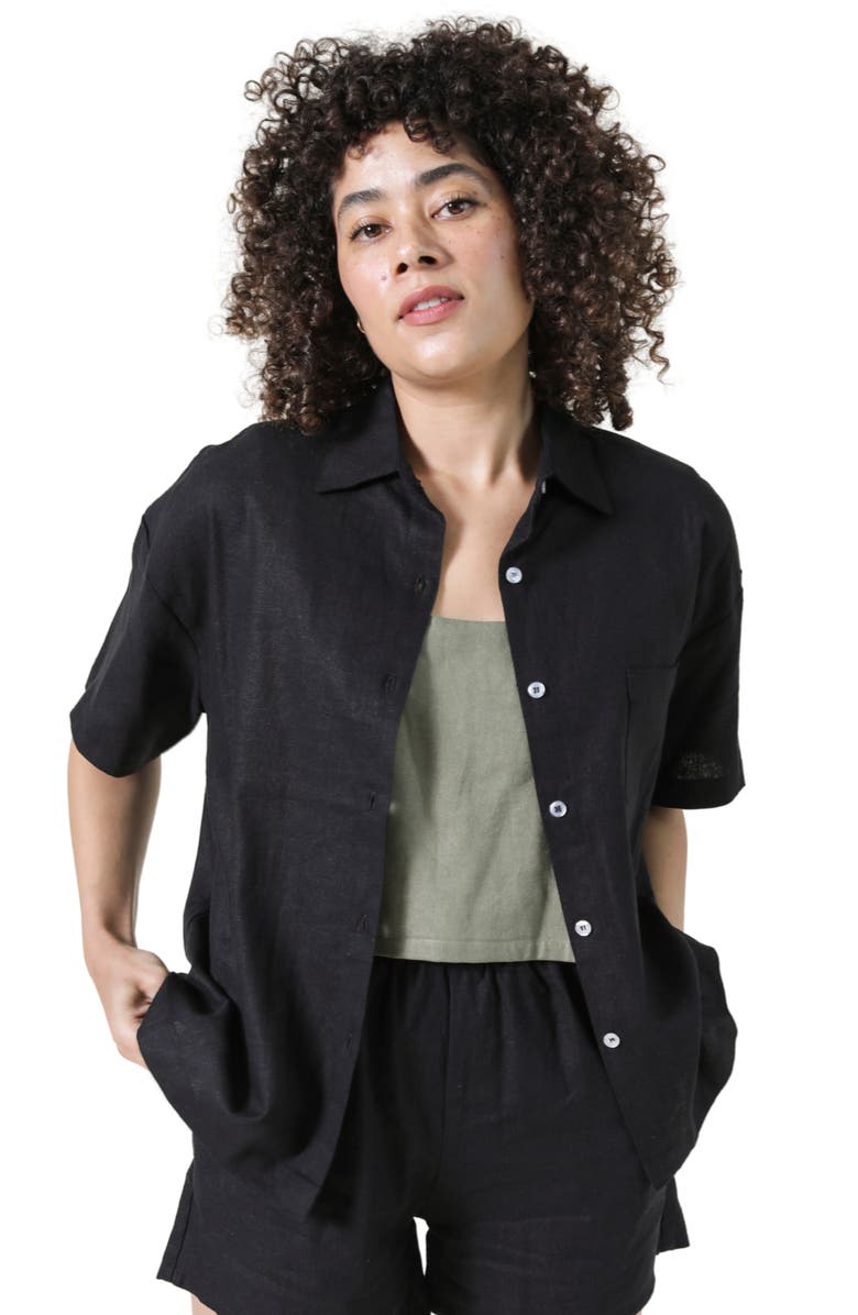 POPLINEN Rita Linen Shirt, Main, color, 
