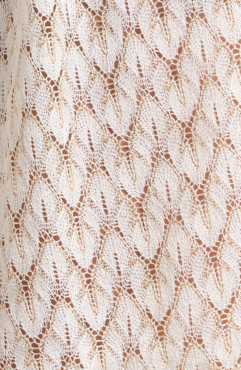 Ramy Brook Mina Zigzag Cover-Up Shorts, Alternate, color, White/Gold Zig Zag