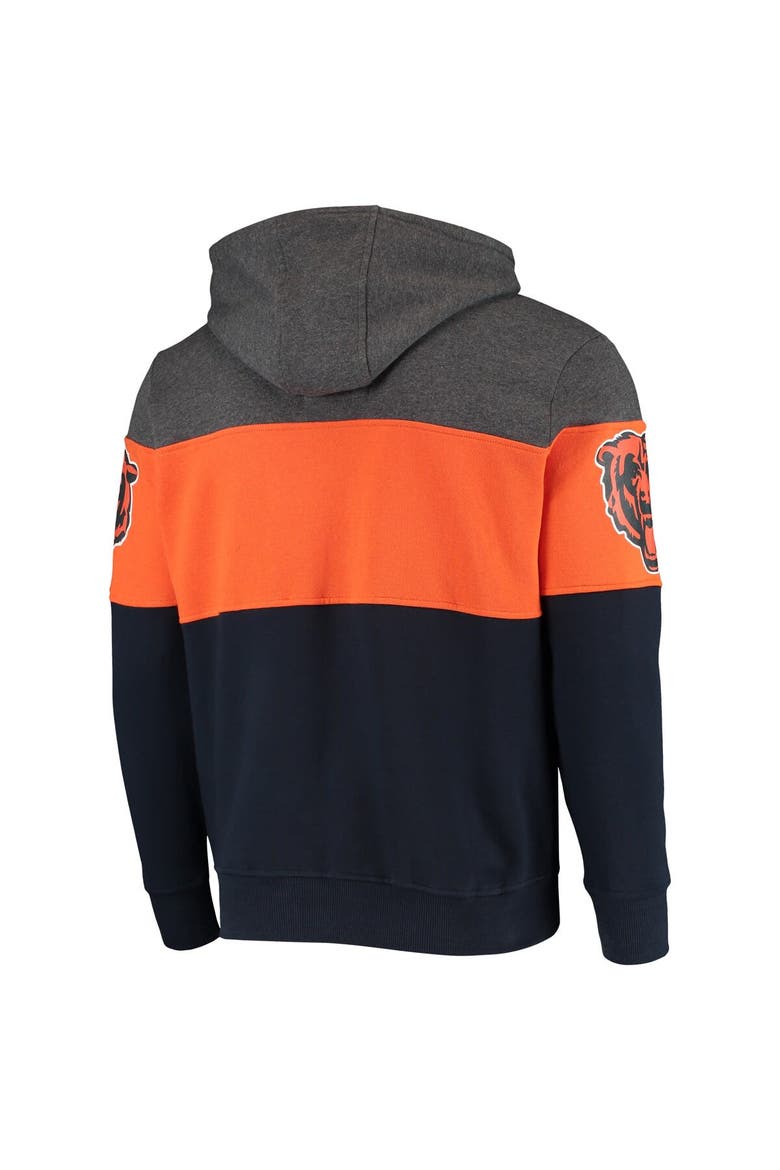 Men's Starter Heathered Gray/Orange Chicago Bears Extreme Fireballer Pullover Hoodie, Alternate, color, Heather Gray