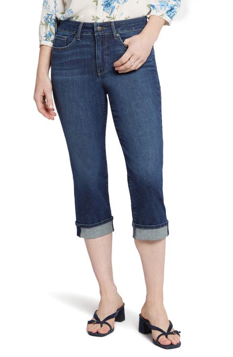 Marilyn Cuffed Crop Straight Leg Jeans (Dimension)