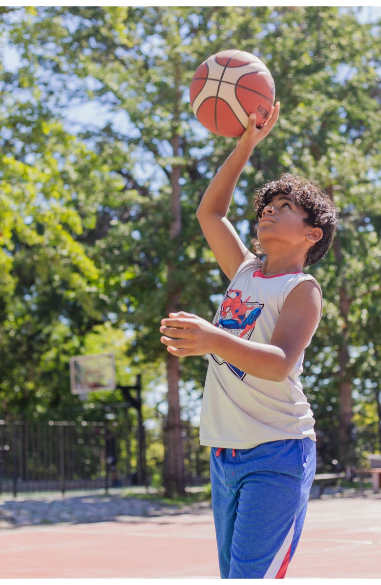 Marvel Spider-Man 3pc Tank Top, Tee & Shorts Set, Alternate, color, Blue /Gray /Red