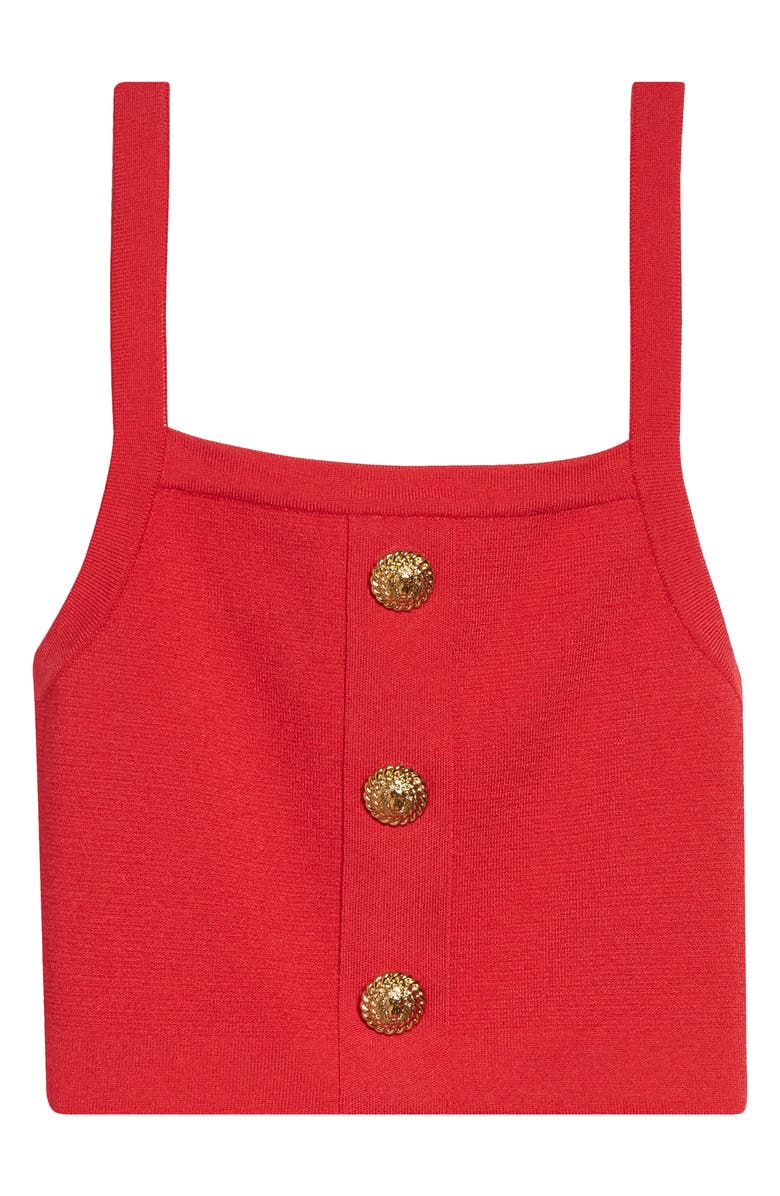 Balmain Three Button Knit Tank, Main, color, Fuchsia